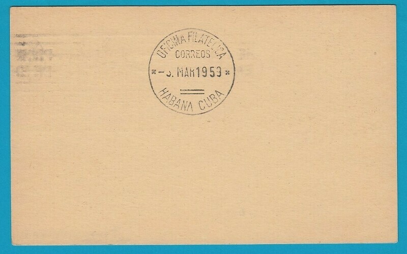 CUBA postal card 1959 with Habilitada overprint