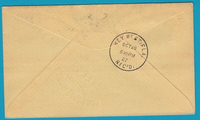 CUBA air cover 1927 Habana - Key West to Washington