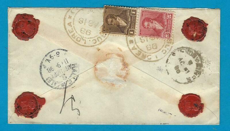 ARGENTINA AR cover 1898 BA sucurs Lorea to Germany