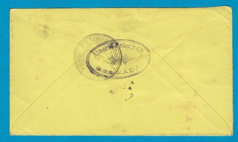 NICARAGUA envelope 1891 Granada to Managua