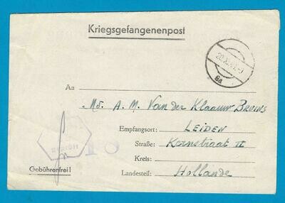 NEDERLAND krijgsgevangenen brief met voordruk 1941