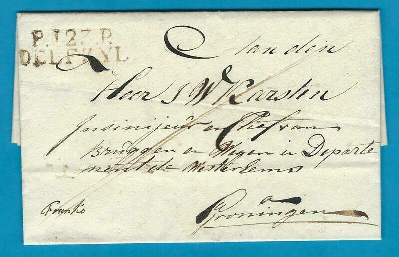 NEDERLAND complete brief ca 1812 P123P Delfzyl