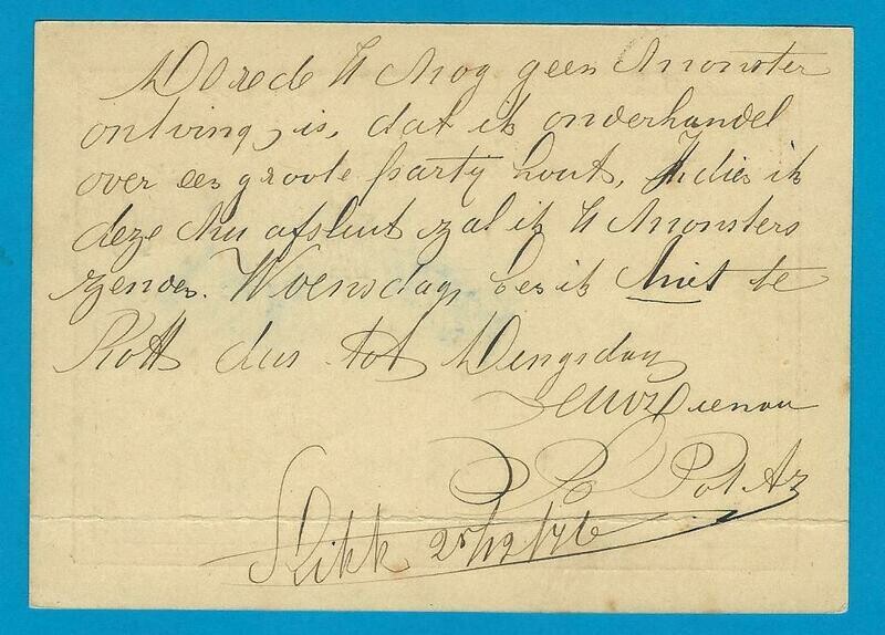 NEDERLAND briefkaart 1876 SLIKKERVEER langstempel