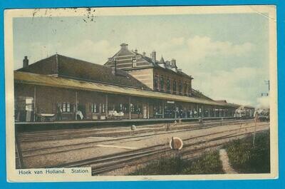 NEDERLAND prentbriefkaart Hoek van Holland station 1912