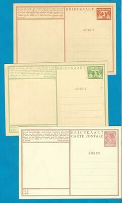 NEDERLAND 3 geïllustreerde briefkaarten 1940 prinsessen
