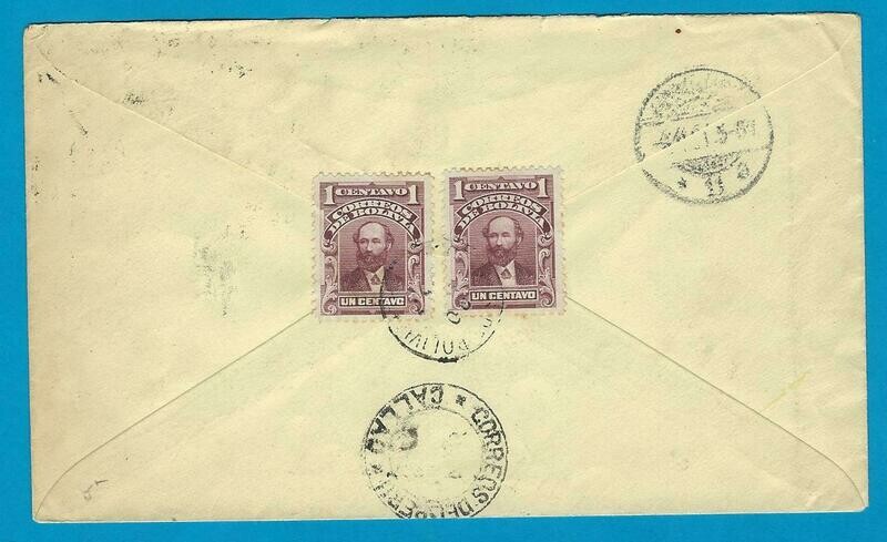 BOLIVIA uprated cover 1911 La Paz to Germany