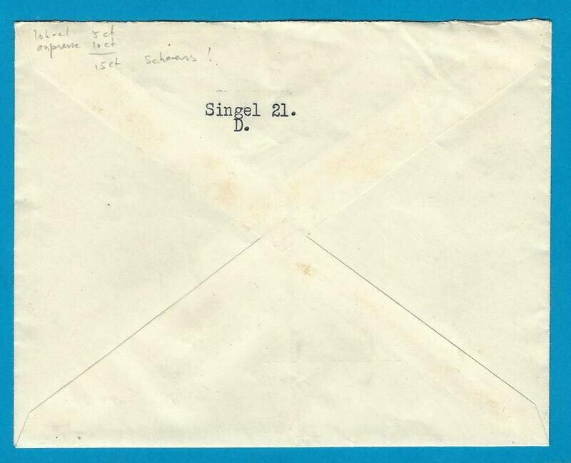 NEDERLAND lokaal expres brief 1942 Delfzijl