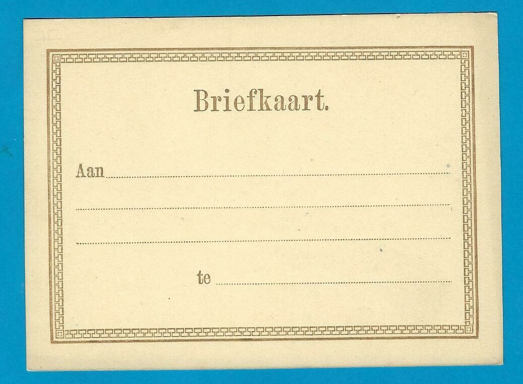 NEDERLAND briefkaart formulier II 1874 *