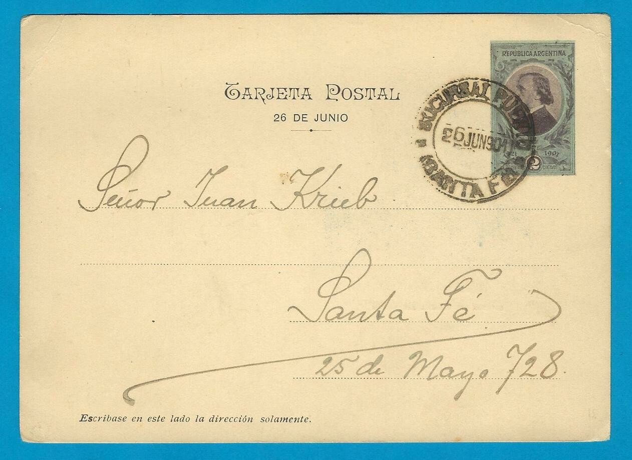 ARGENTINA postal card 1901 Santa Fé