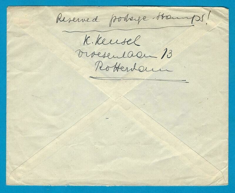 NEDERLAND brief 25-V-1945 Gilze "Retour Afzender..."