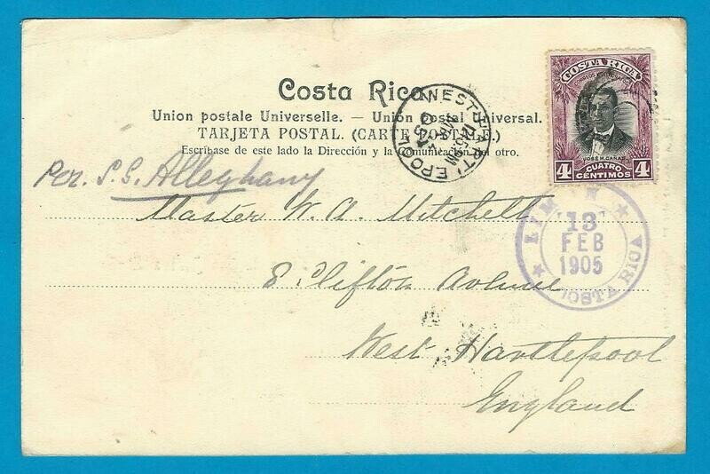 COSTA RICA PPC Linea San José - Limon 1905 to England