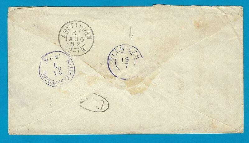 NETHERLANDS EAST INDIES postal envelope 1882 Siboga