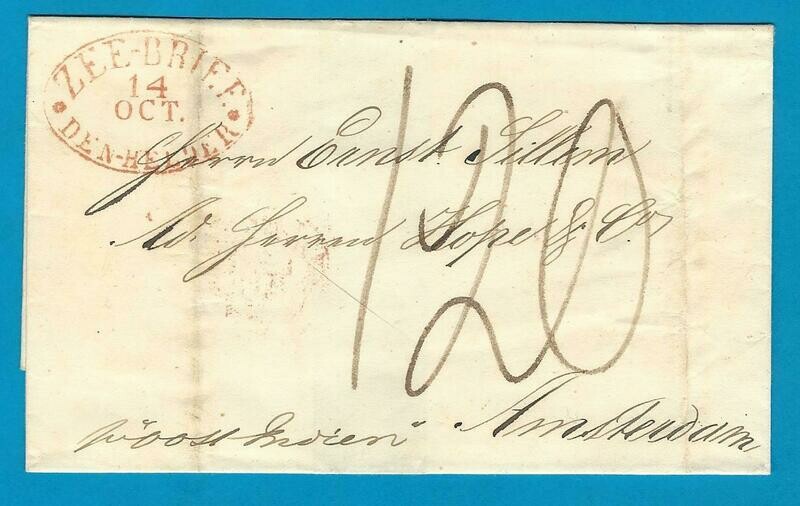 NETHERLANDS EAST INDIES seamail 1840 Samarang to Amsterdam