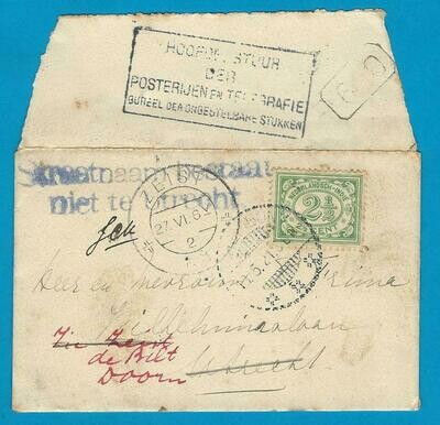NETHERLANDS EAST INDIES printed matter 1921 to Utrecht forwarded
