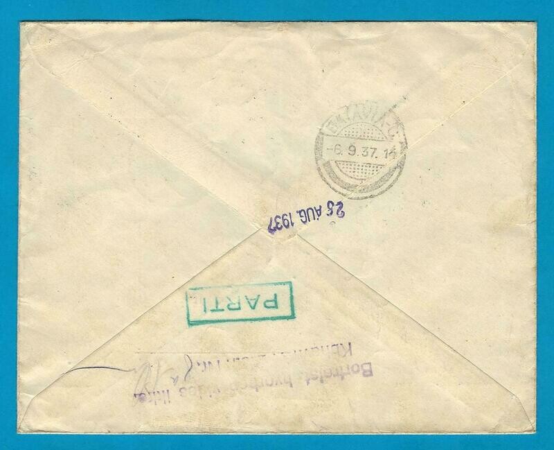 NETHERLANDS EAST INDIES cover 1937 to Amsterdam - Denmark