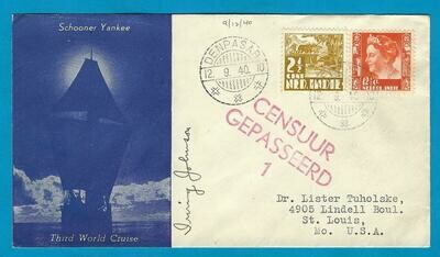 NETHERLANDS EAST INDIES censor cover 1940 Denpasar to USA