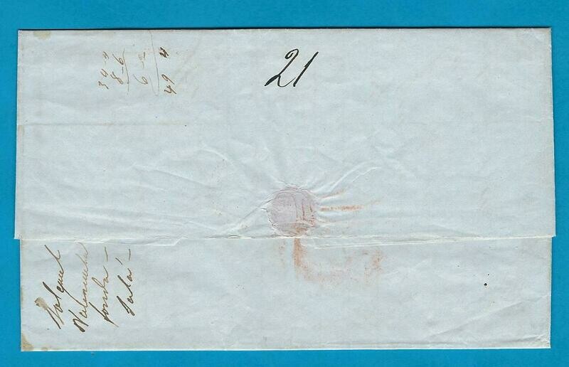 BOLIVIA entire  1855 Cochabamba to Tacna