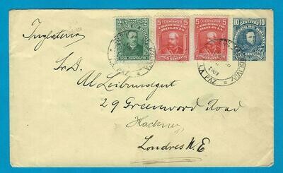 BOLIVIA uprated postal envelope 1902 La Paz to England