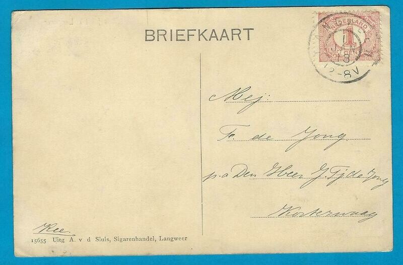 NEDERLAND prentbriefkaart Boterfabriek Langweer 1918