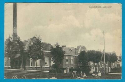 NEDERLAND prentbriefkaart Boterfabriek Langweer 1918