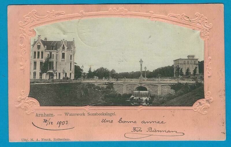 NEDERLAND prentbriefkaart 1903 Arnhem naar België