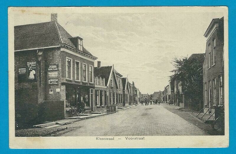 NEDERLAND prentbriefkaart 1938 Klaaswaal met treinstempel