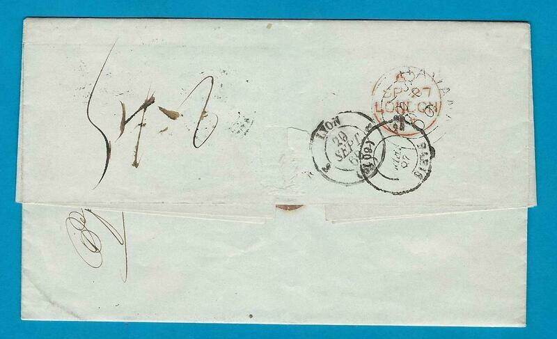 CUBA entire 1860 Havana by british packet to France