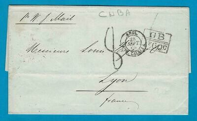CUBA entire 1860 Havana by british packet to France