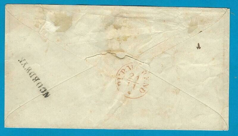 NEDERLAND brief 1851 Noordwijk naar Purmerend