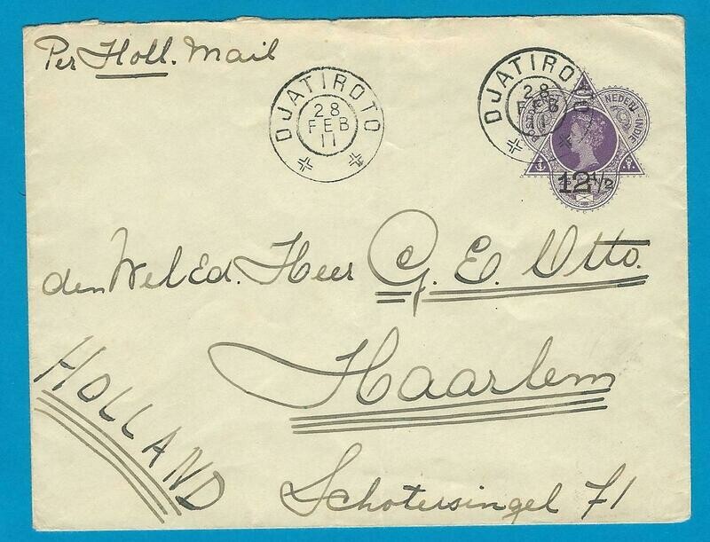 NETHERLANDS EAST INDIES envelope 1911 Djatiroto to Netherlands