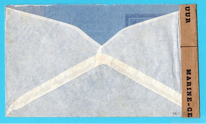 NETHERLANDS EAST INDIES censor air cover 1941 Marine post office