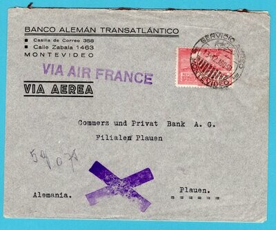 URUGUAY air France cover 1939 Montevideo to Germany