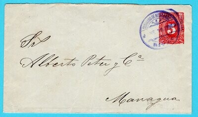 NICARAGUA envelope 1897 Rivas to Managua