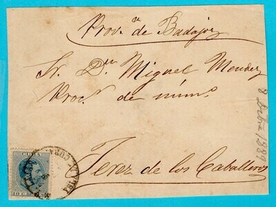CUBA front of a cover 1889 Cruces y Lajas