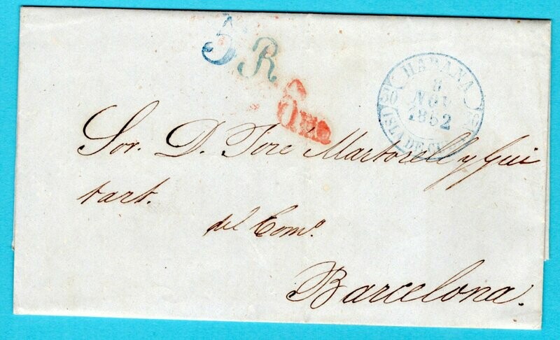 CUBA entire 1852 Habana to Spain