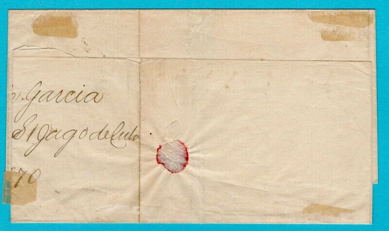 CUBA cover sheet 1870 Santiago de Cuba to USA