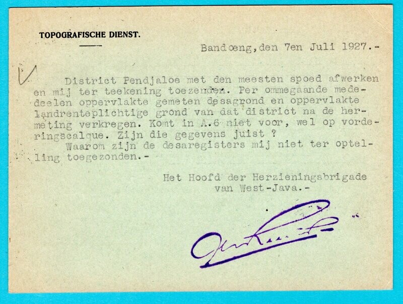 NETHERLANDS EAST INDIES official card 1927 Bandoeng fair slogan