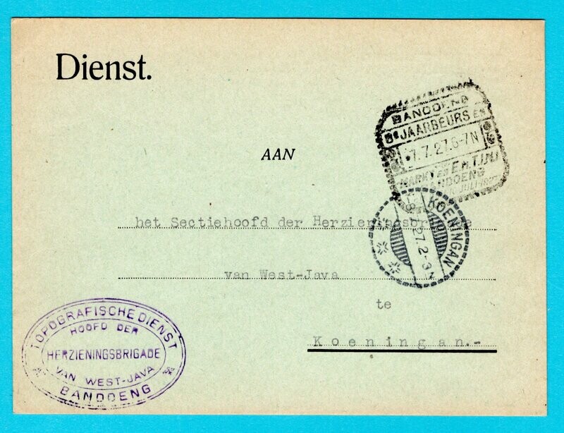 NETHERLANDS EAST INDIES official card 1927 Bandoeng fair slogan