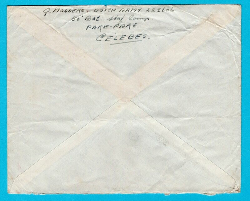 NETHERLANDS EAST INDIES cover 1946 ParePare Dutch troupes