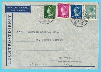 NEDERLAND lp brief 1940 Rotterdam naar USA