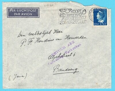 NEDERLAND brief 11-V-1940 Den Haag verbinding verbroken Indië