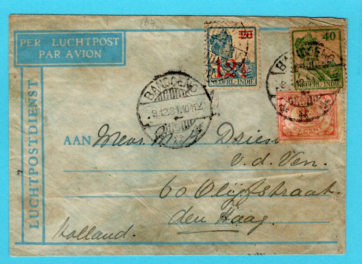 NETHERLANDS EAST INDIES crash cover 1931 Ooievaar