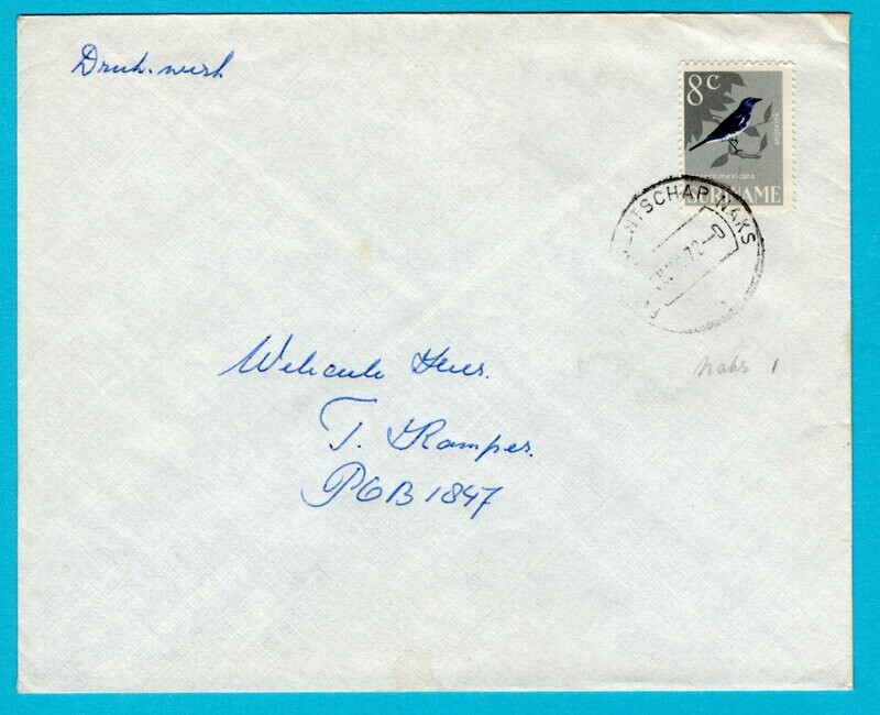 SURINAME drukwerk 1972 Postagentschap Naks