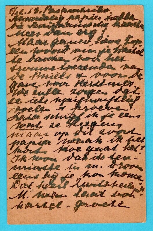 SURINAME briefkaart 1913 Paramaribo "via Havre"