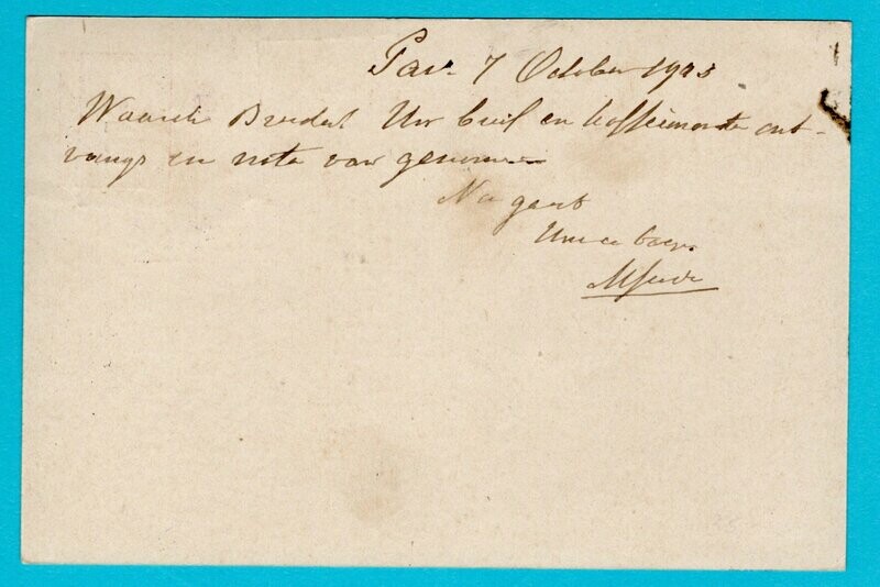 SURINAME briefkaart 1903 Paramaribo naar plantage Katwijk