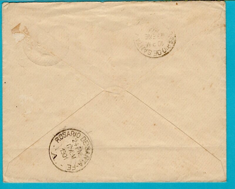 ARGENTINA postal envelope 1901 Pto San Martin to Rosario