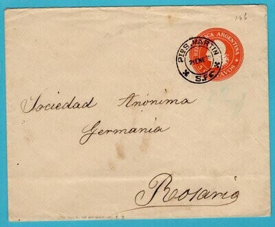 ARGENTINA postal envelope 1901 Pto San Martin to Rosario