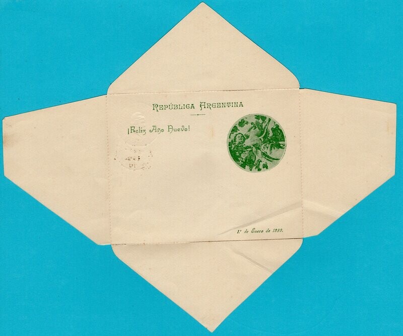 ARGENTINA new year letter sheet 1898 CTO Centro America