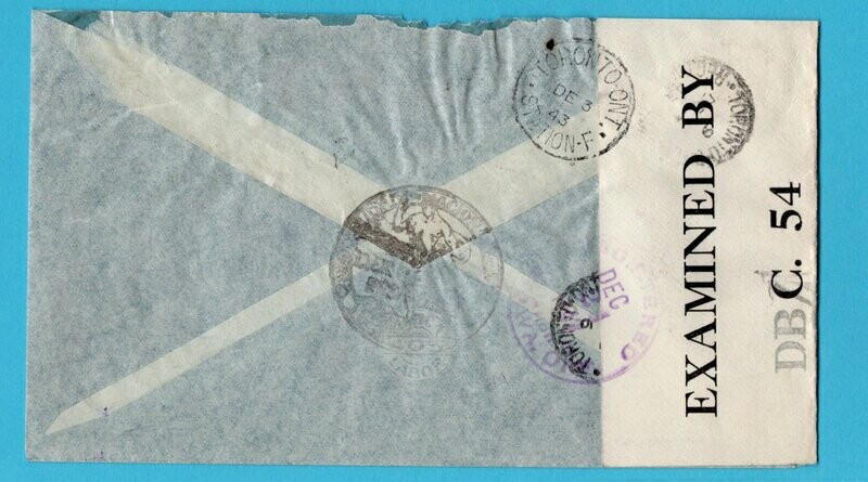 ARGENTINA R official censor cover 1943 Universidad to Canada