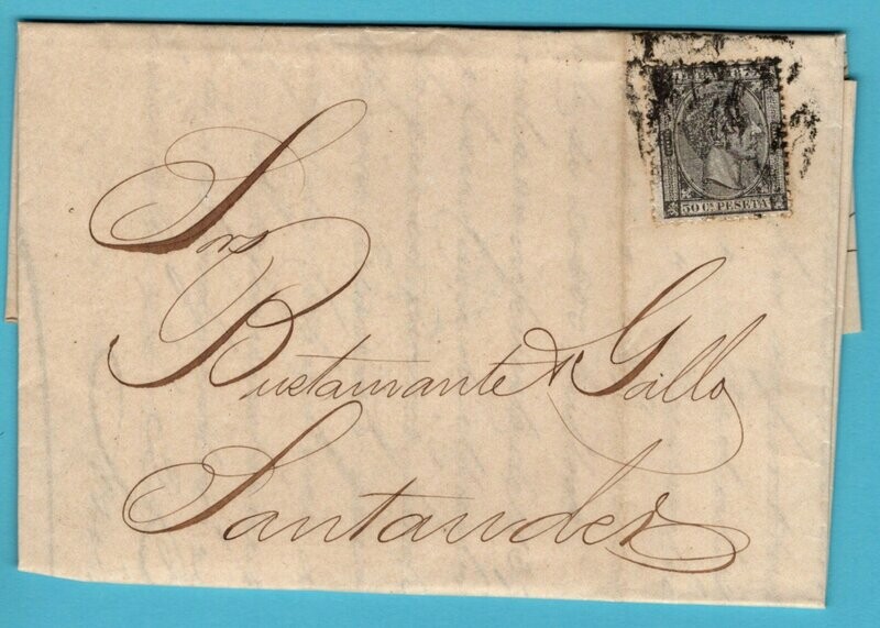 CUBA entire 1877 Habana to Santander Spain